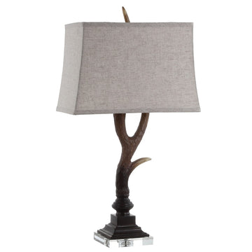 Antler 29.5" Rustic Resin/Crystal LED Table Lamp - JONATHAN Y